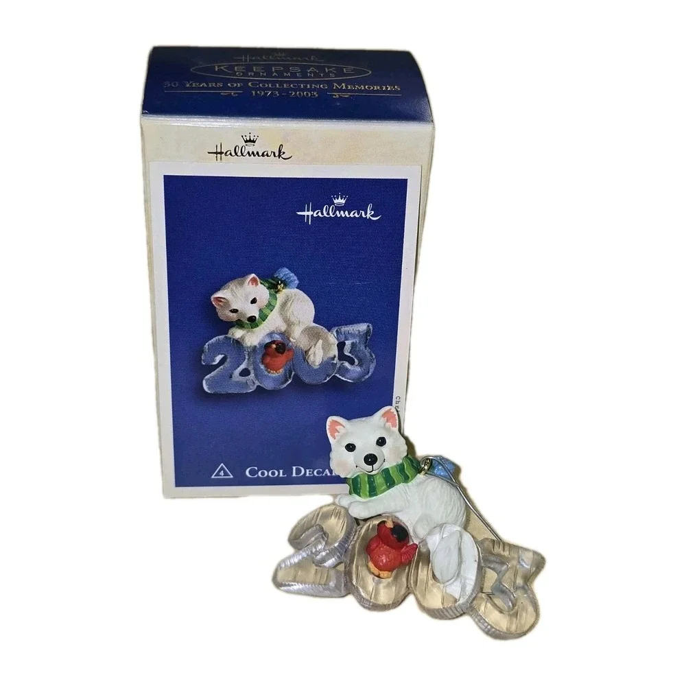 🎄 Hallmark Cool‎ Decade 2003 Ornament EUC Husky Cardinal 4th Series Collectible